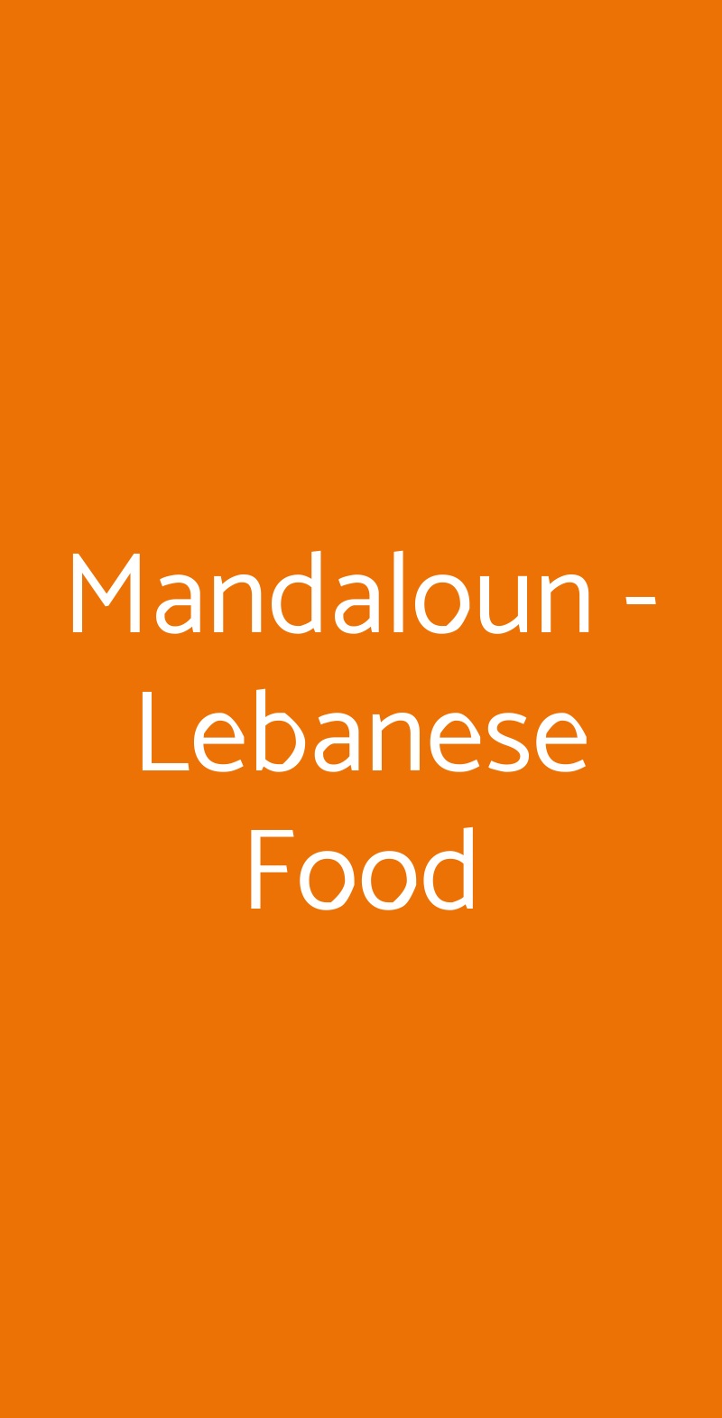 Mandaloun - Lebanese Food Roma menù 1 pagina