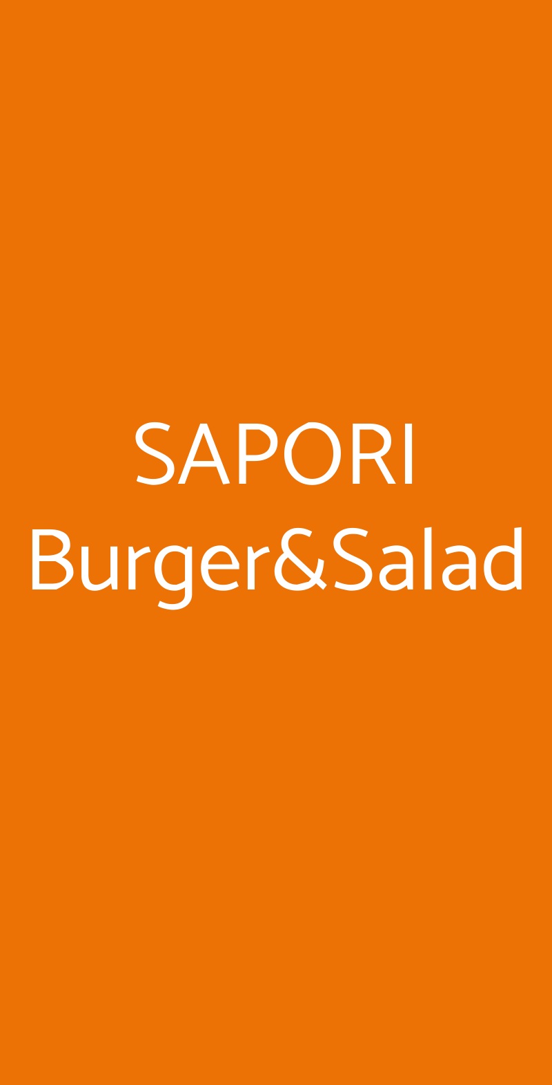 SAPORI Burger&Salad Roma menù 1 pagina