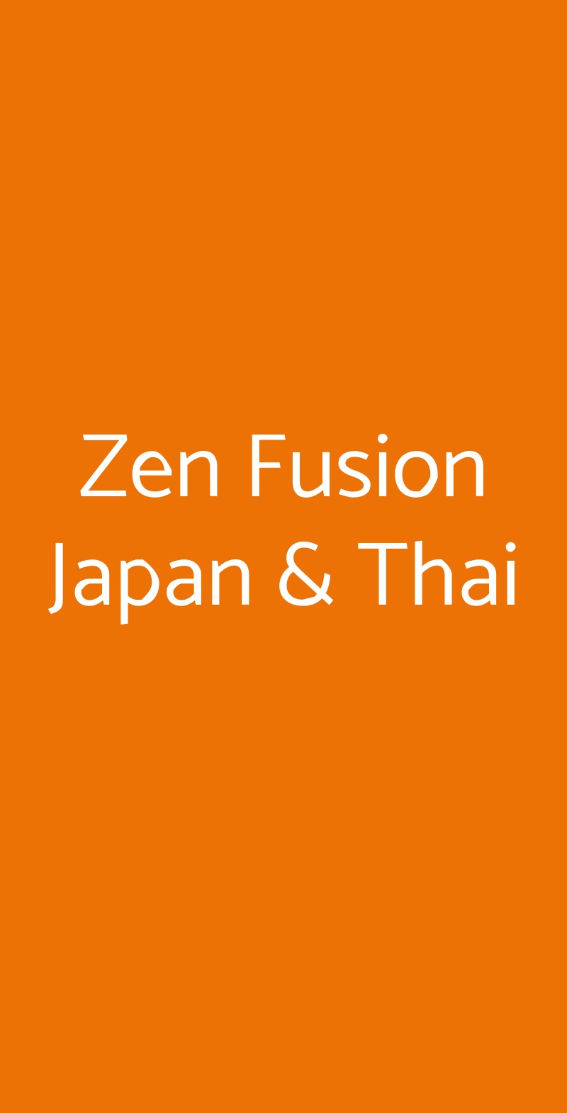 Zen Fusion Japan & Thai Roma menù 1 pagina