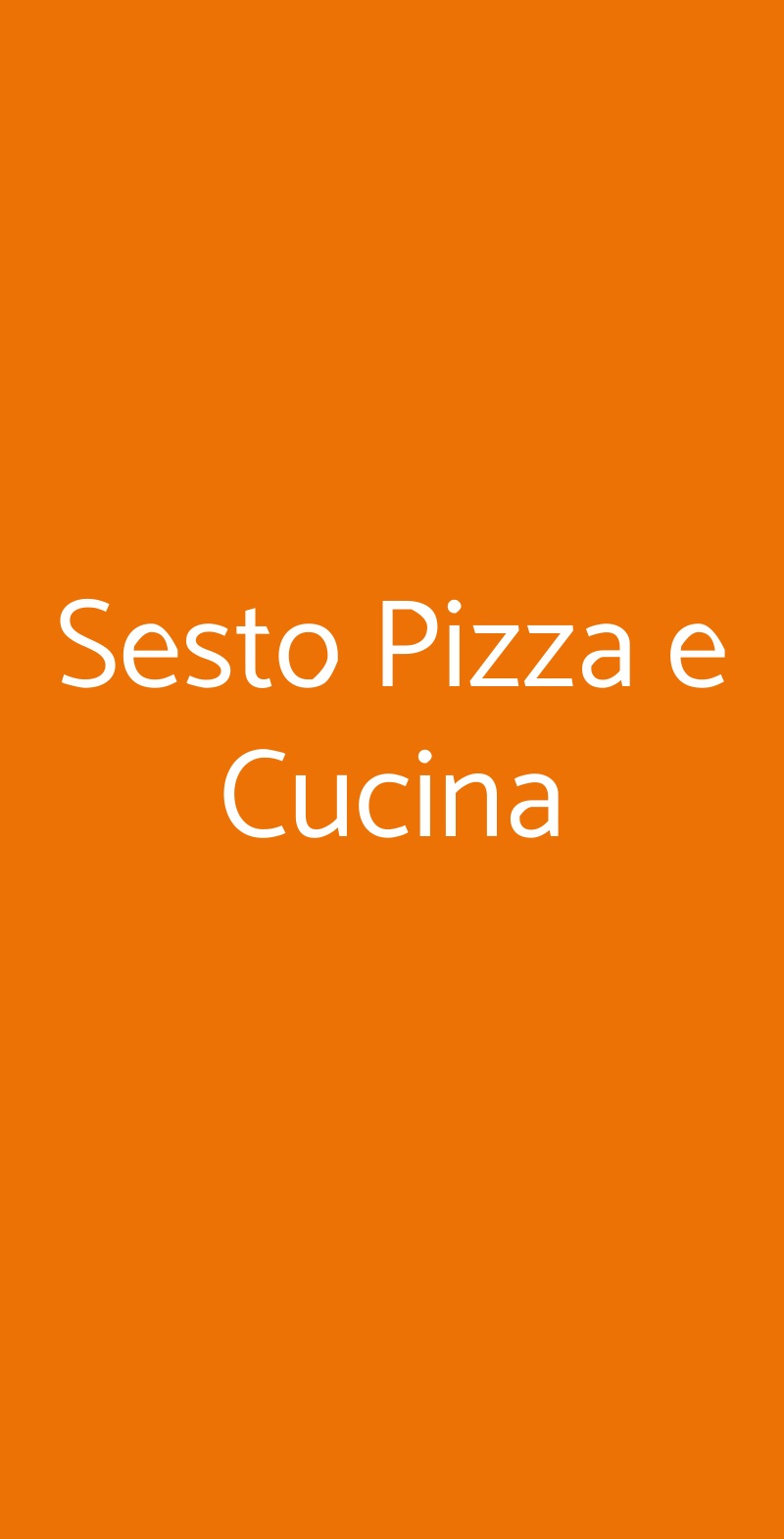 Sesto Pizza e Cucina Roma menù 1 pagina