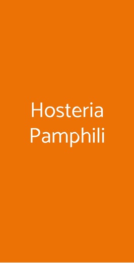 Hosteria Pamphili, Roma