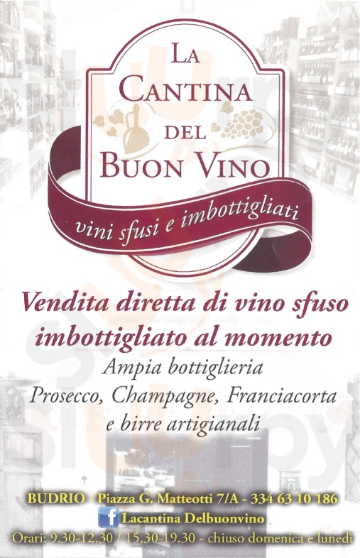 La Cantina del Buon Vino Budrio menù 1 pagina