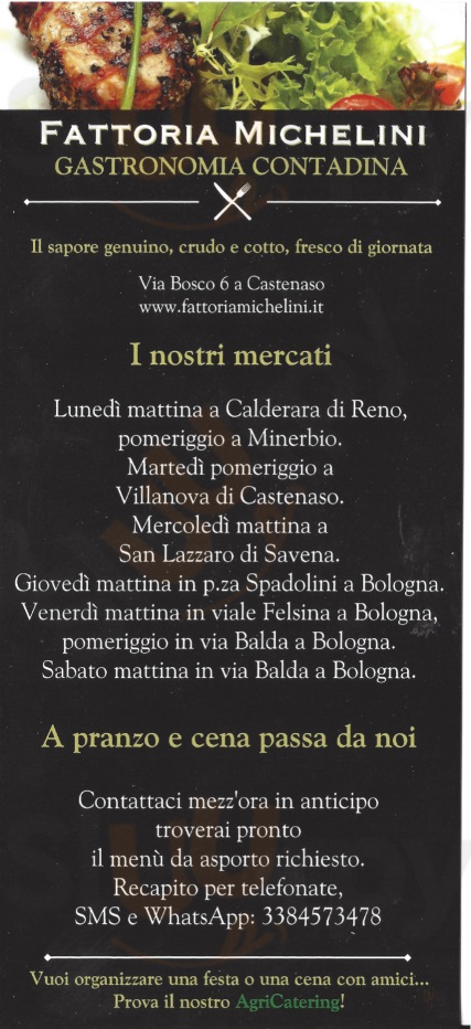 Fattoria Michelini Castenaso menù 1 pagina