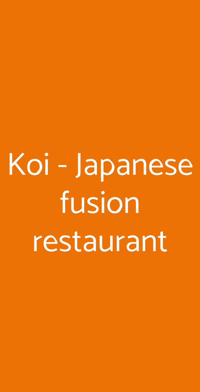 Koi - Japanese fusion restaurant Torino menù 1 pagina
