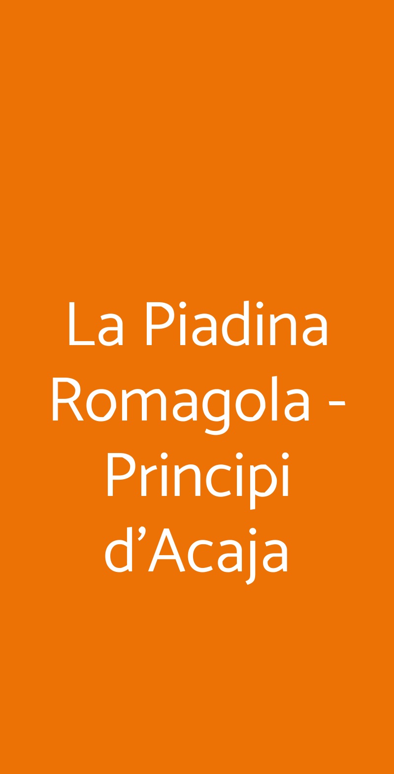 La Piadina Romagola - Principi d'Acaja Torino menù 1 pagina