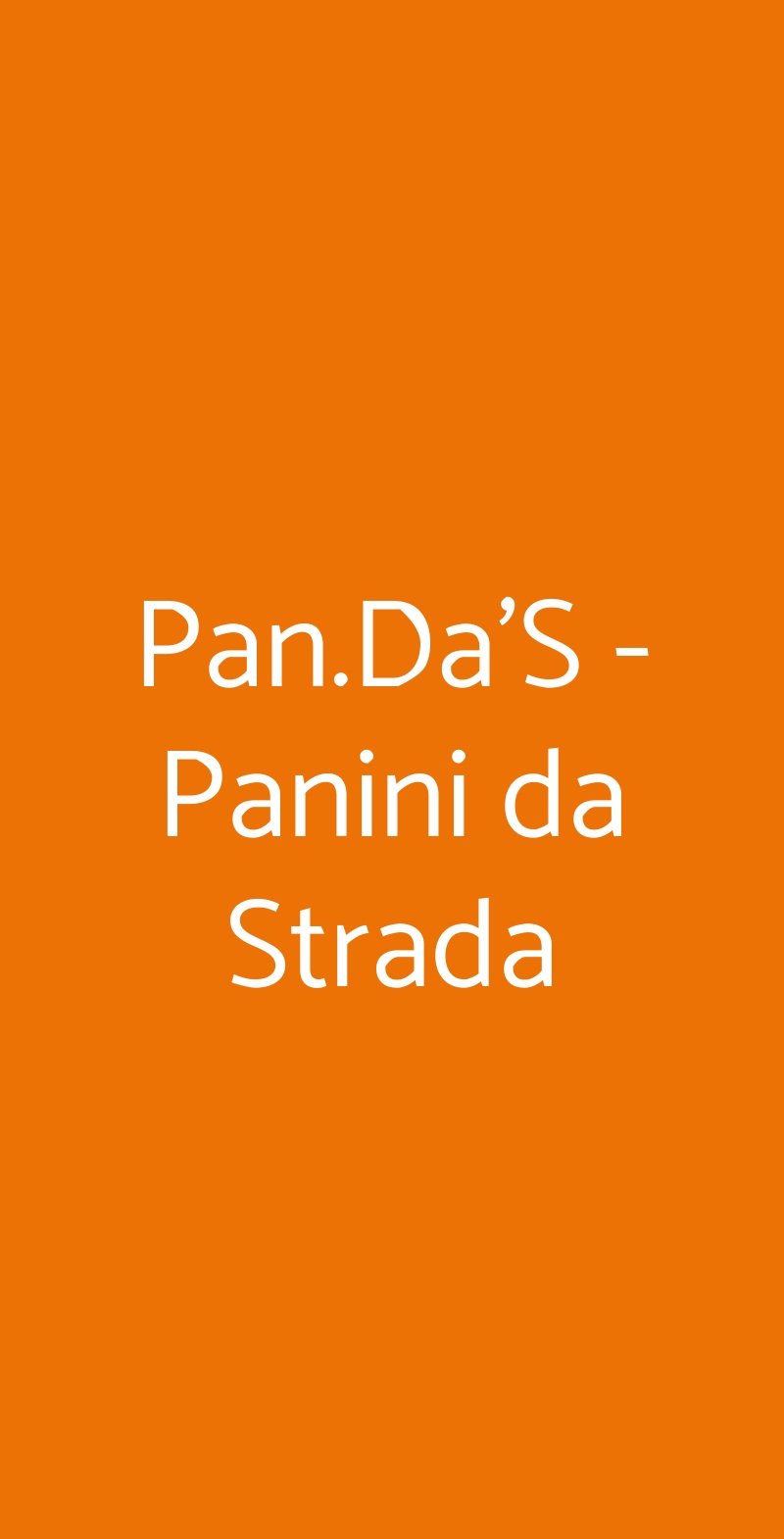 Pan.Da'S - Panini da Strada Torino menù 1 pagina