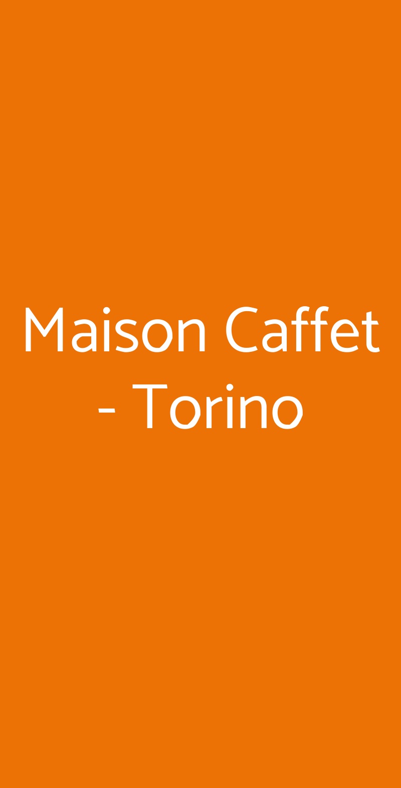 Maison Caffet - Torino Torino menù 1 pagina