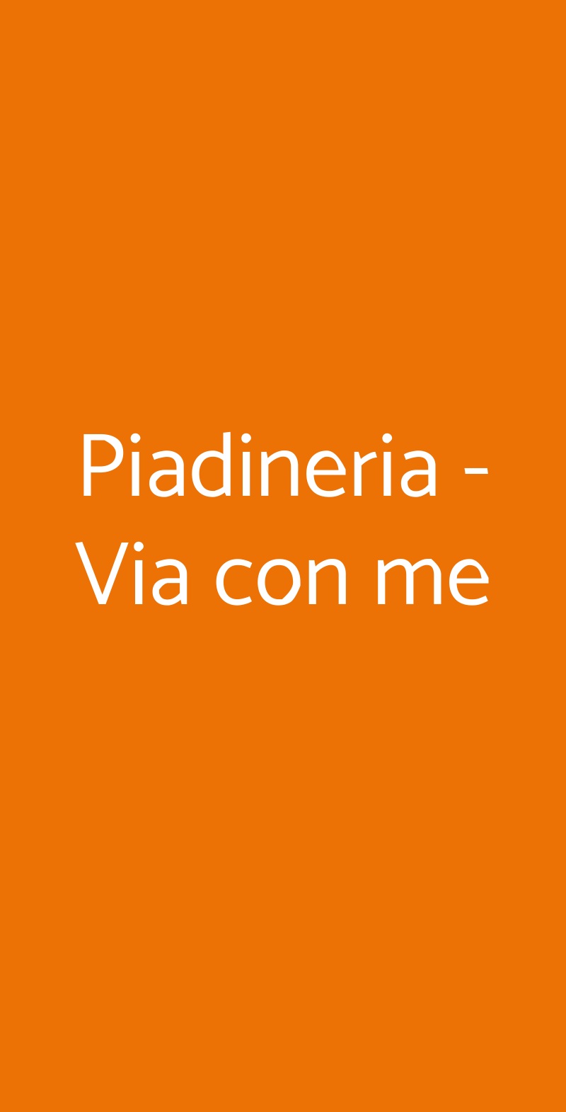 Piadineria - Via con me Torino menù 1 pagina