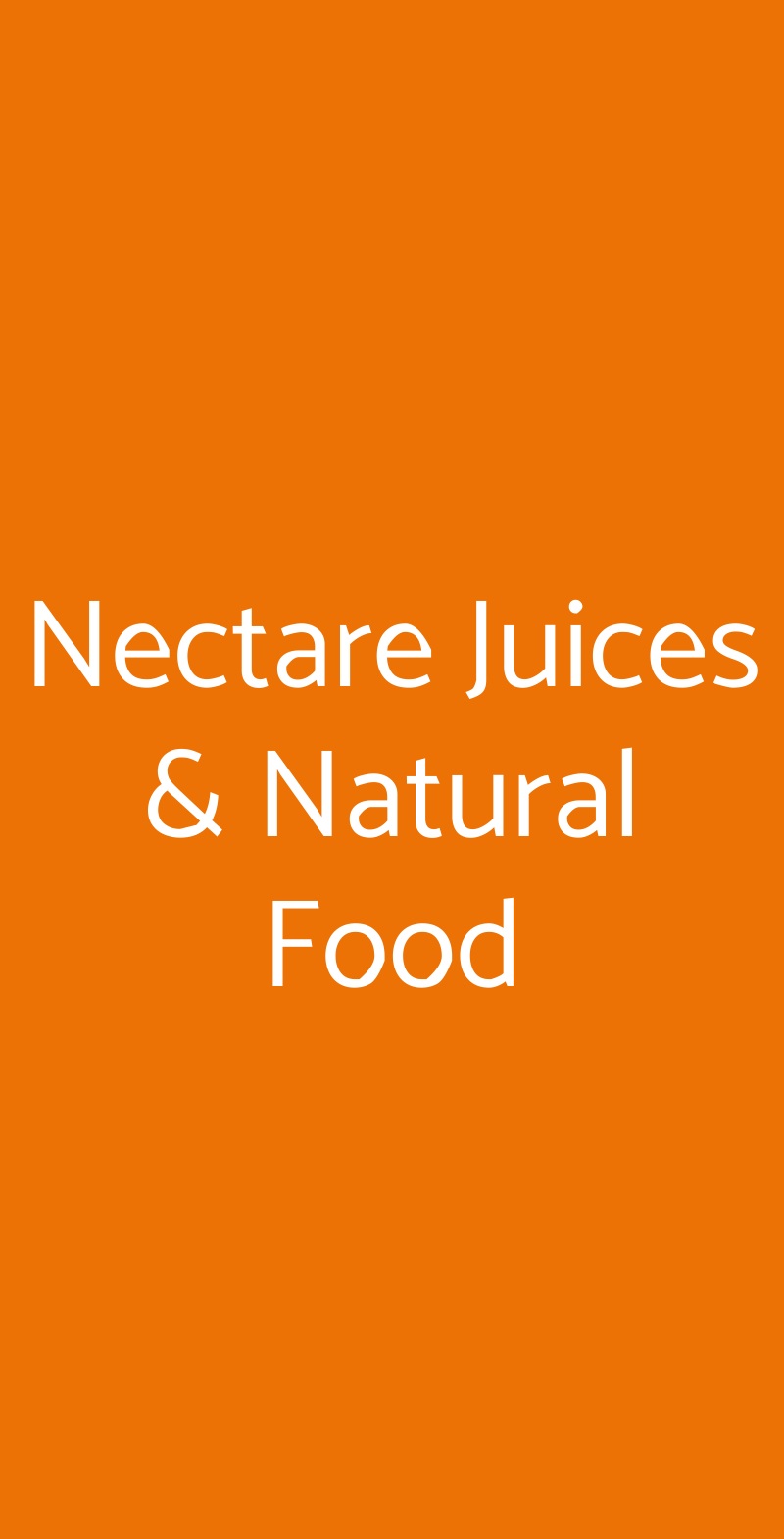 Nectare Juices & Natural Food Bologna menù 1 pagina