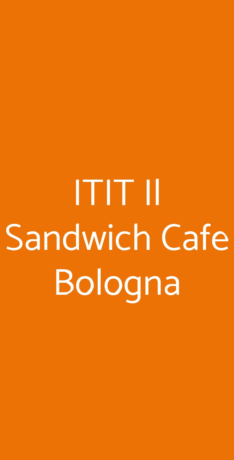 ITIT Il Sandwich Cafe Bologna Bologna menù 1 pagina