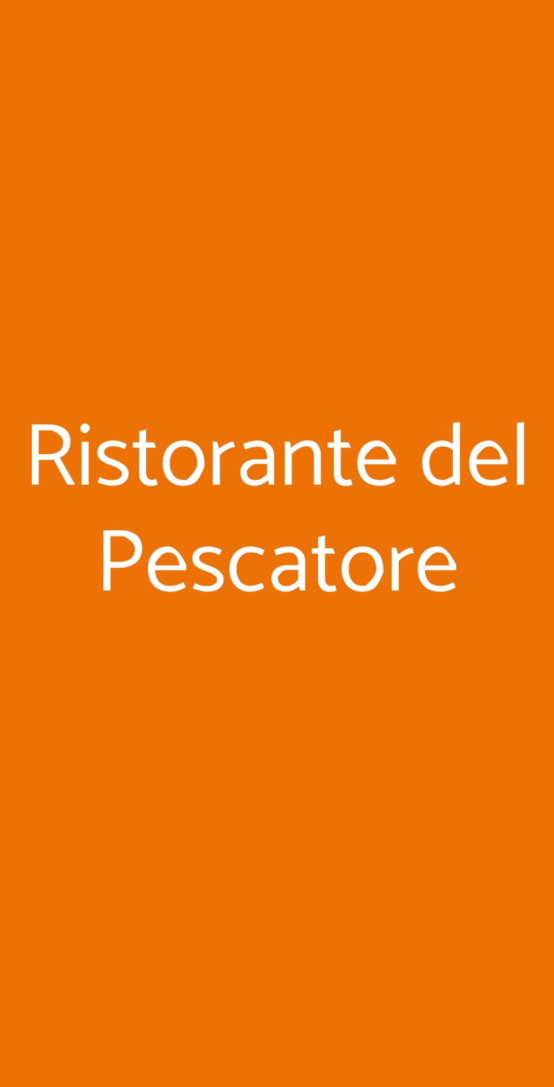 Ristorante del Pescatore Milano menù 1 pagina