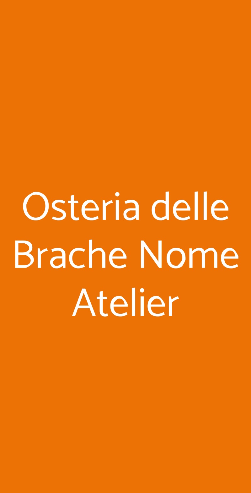 Osteria delle Brache Nome Atelier Firenze menù 1 pagina