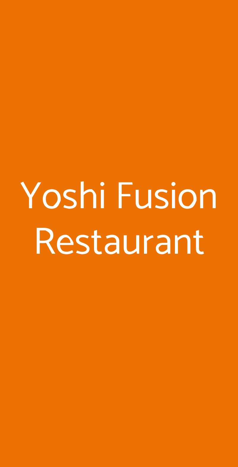 Yoshi Fusion Restaurant Cabiate menù 1 pagina