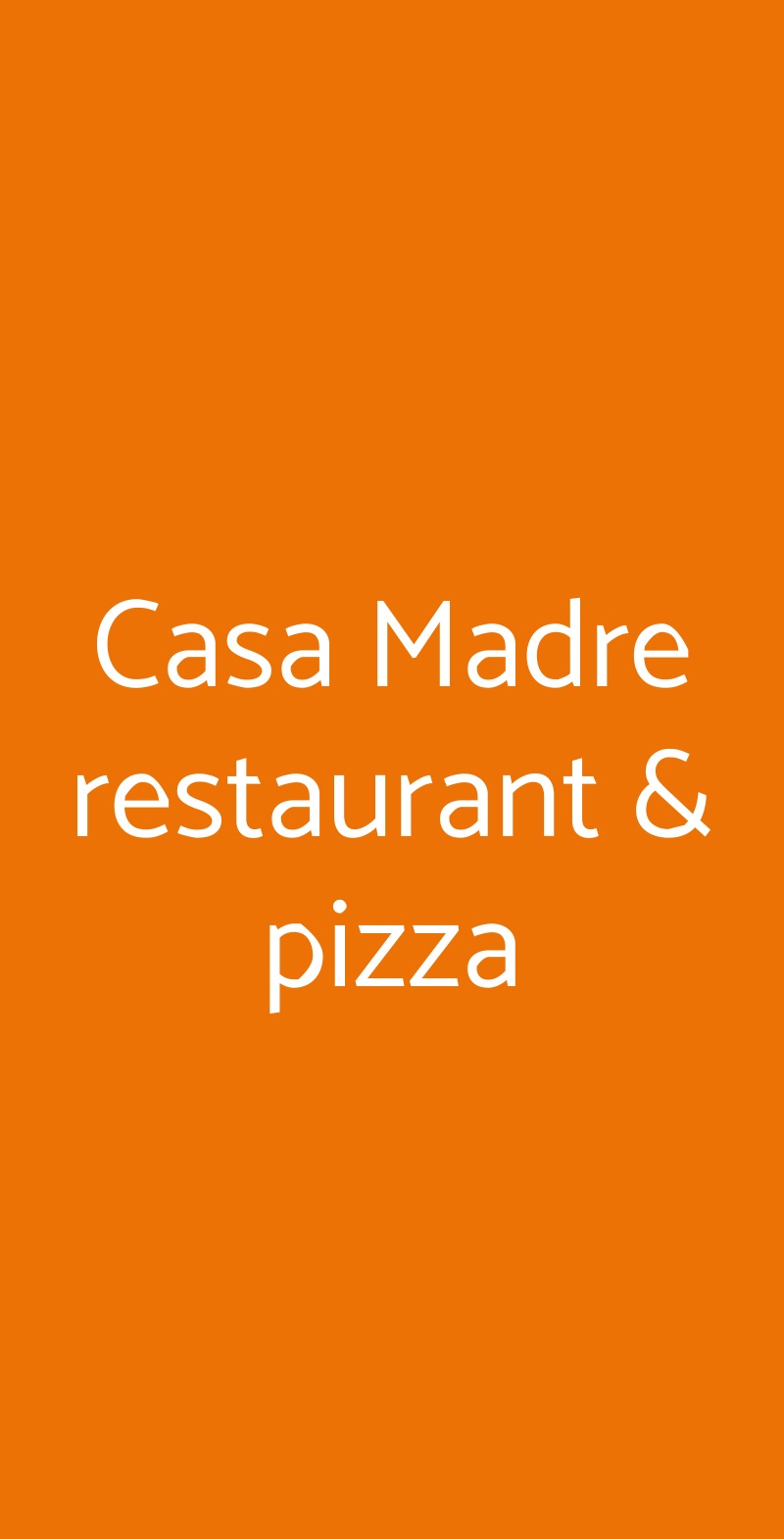Casa Madre restaurant & pizza Orbassano menù 1 pagina