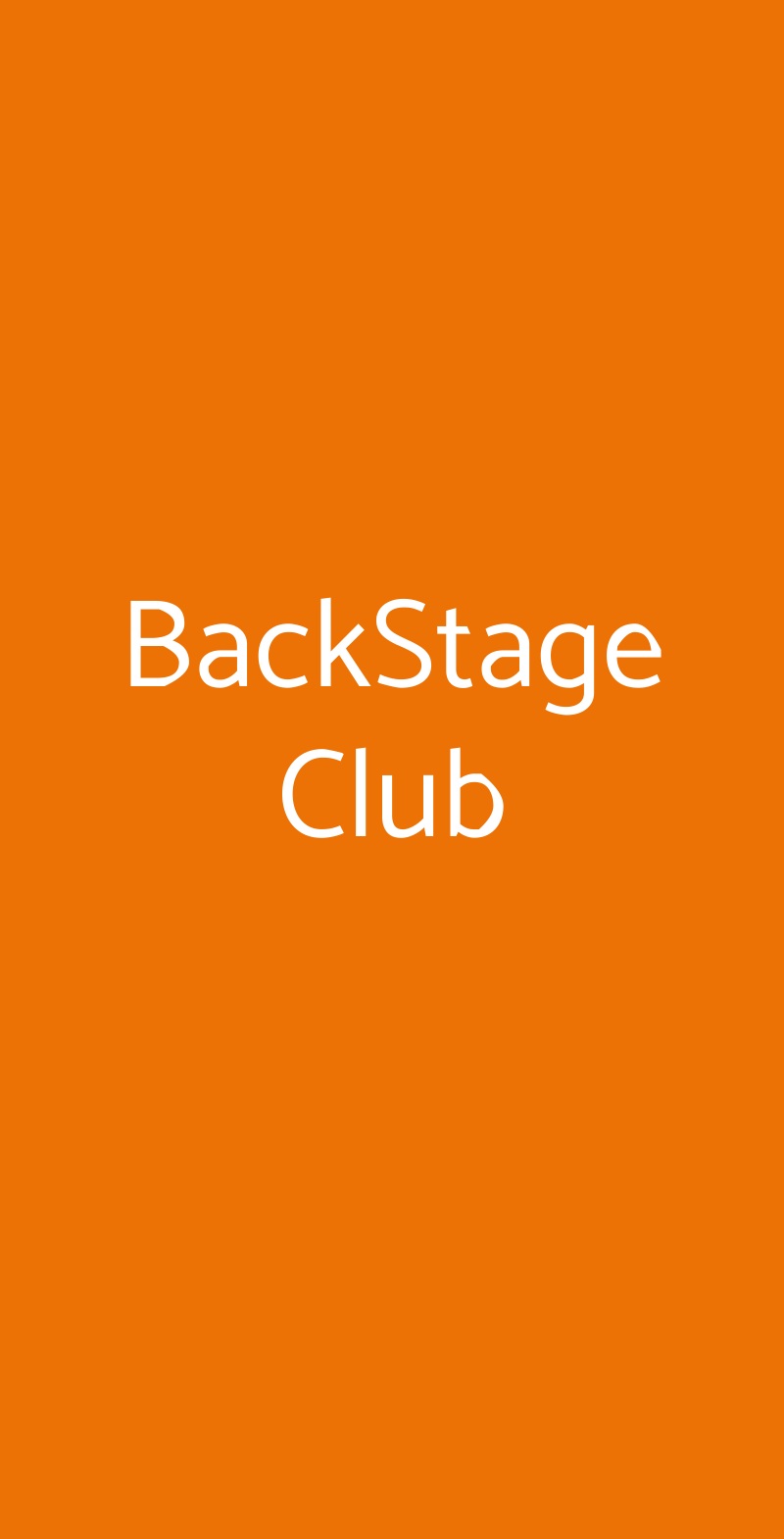 BackStage Club Roma menù 1 pagina