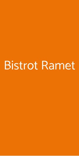 Bistrot Ramet
