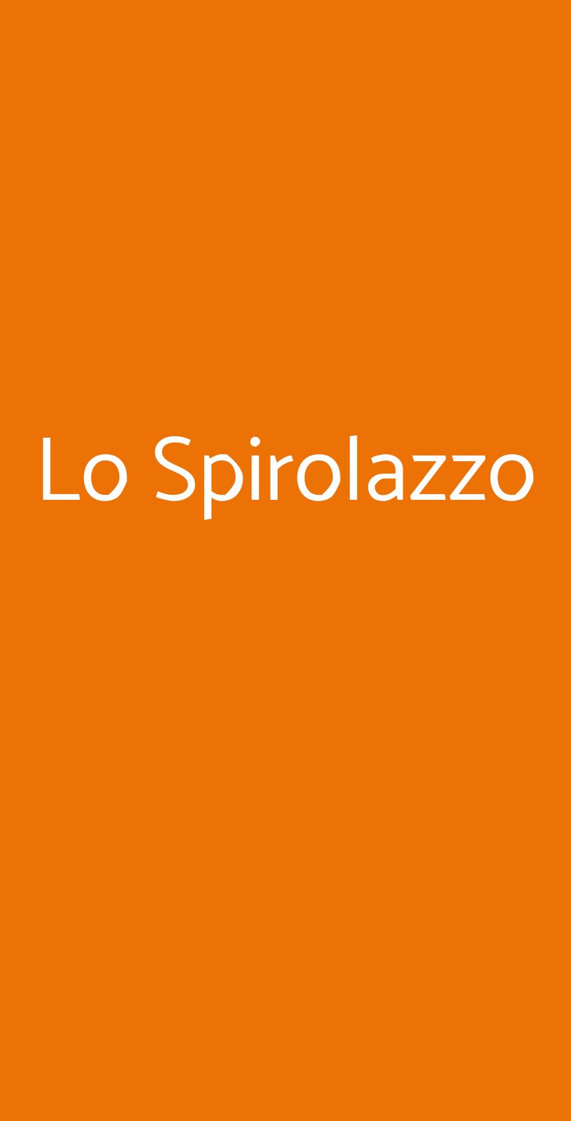 Lo Spirolazzo Milano menù 1 pagina
