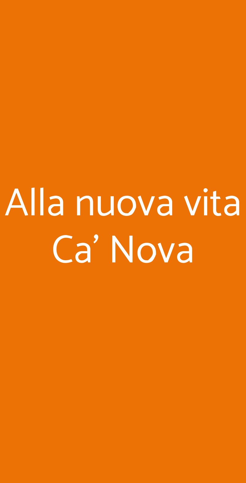 Alla nuova vita Ca’ Nova Castel D'aiano menù 1 pagina