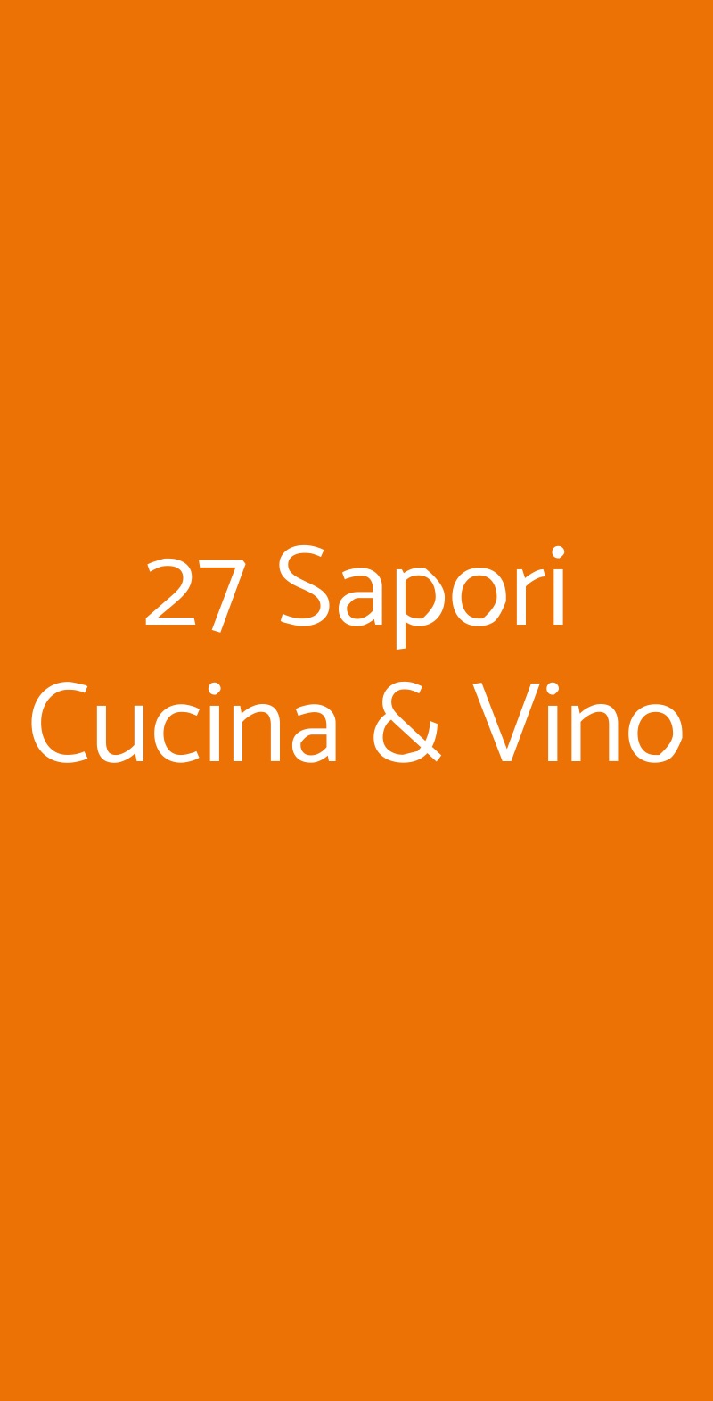 27 Sapori Cucina & Vino Genova menù 1 pagina