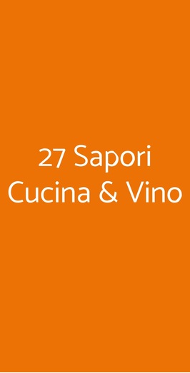 27 Sapori Cucina & Vino, Genova