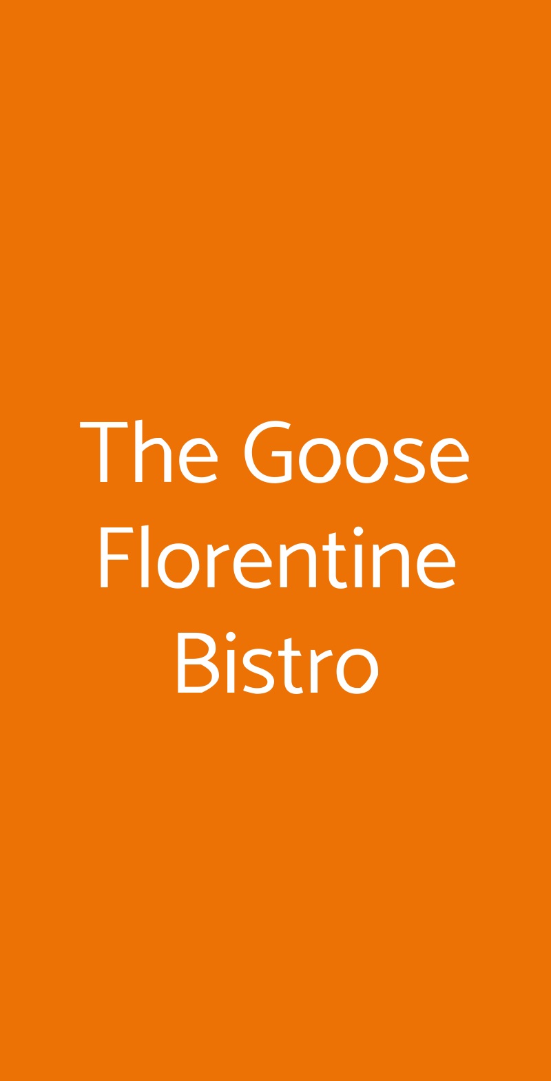 The Goose Florentine Bistro Firenze menù 1 pagina