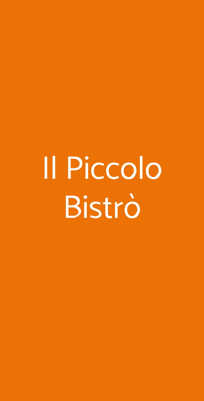 Il Piccolo Bistrò Milano menù 1 pagina