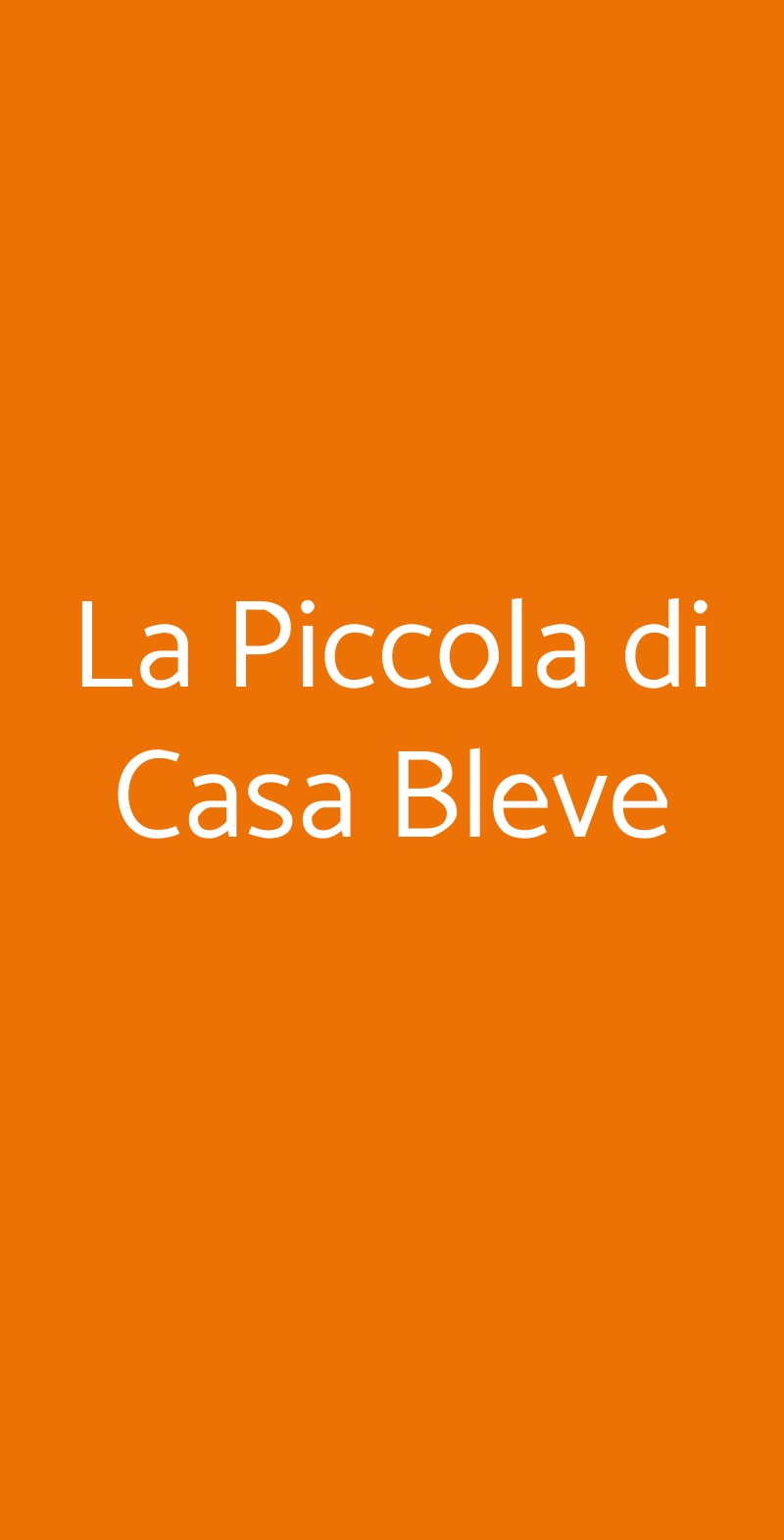 La Piccola di Casa Bleve Roma menù 1 pagina