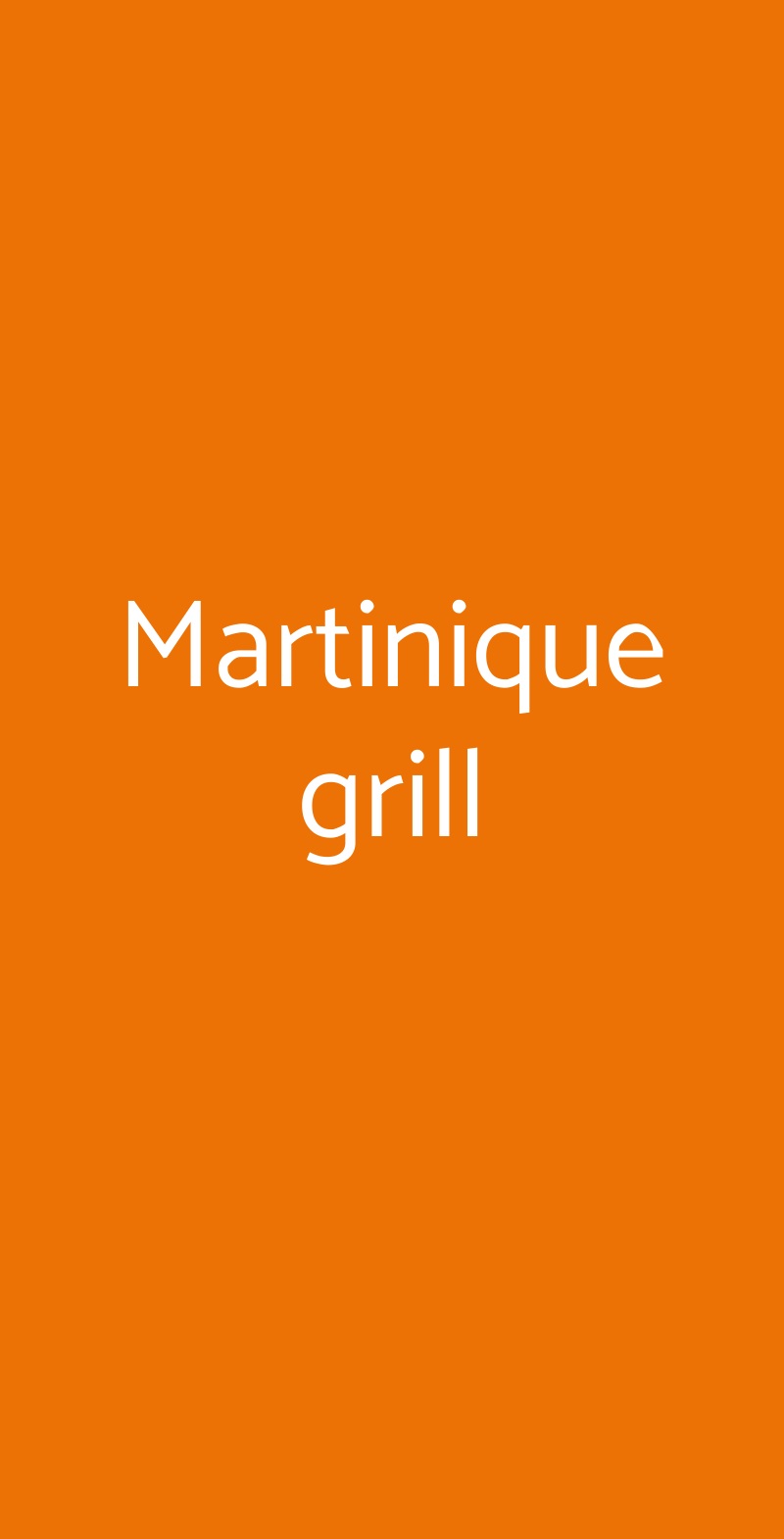 Martinique grill Milano menù 1 pagina