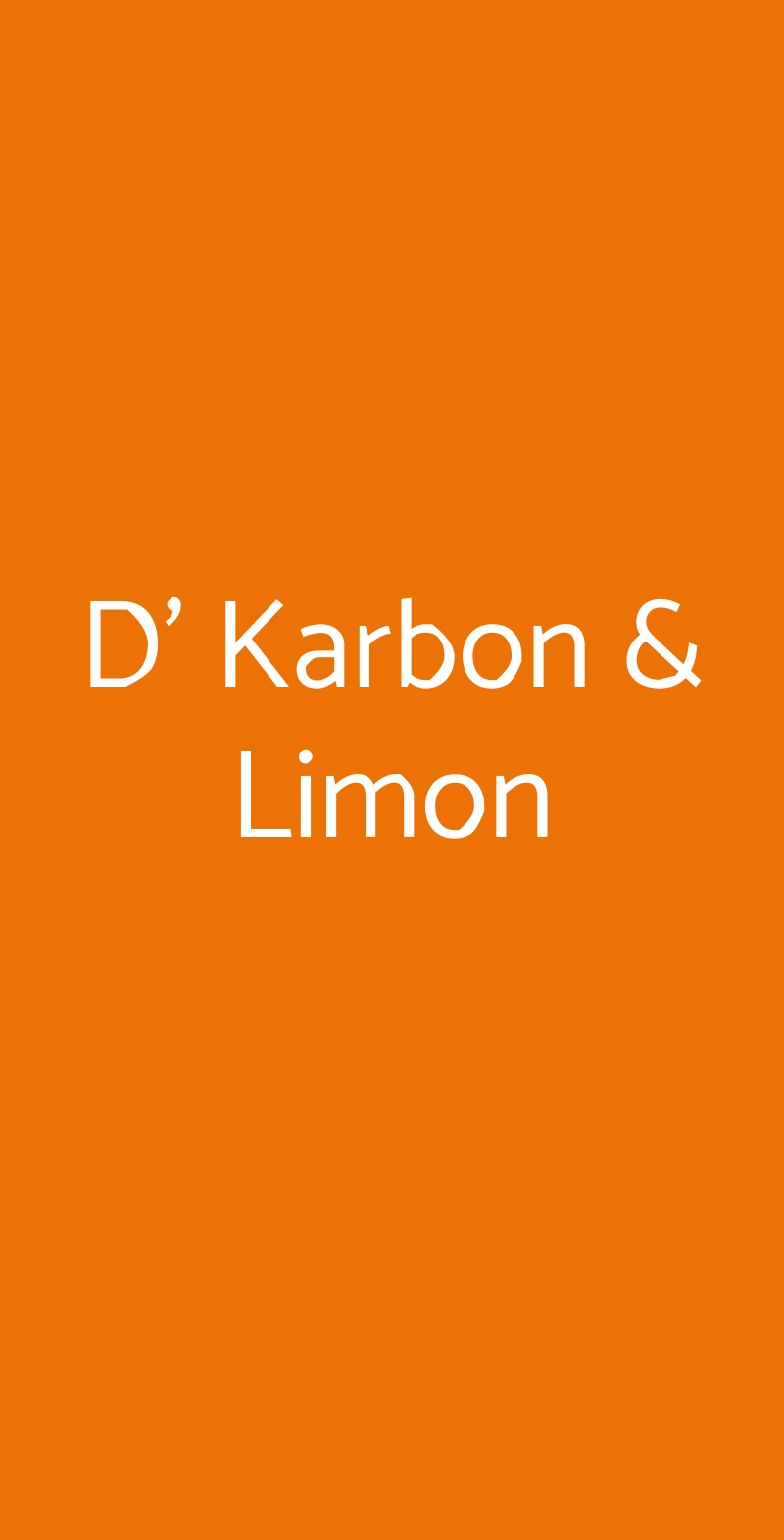 D' Karbon & Limon Milano menù 1 pagina