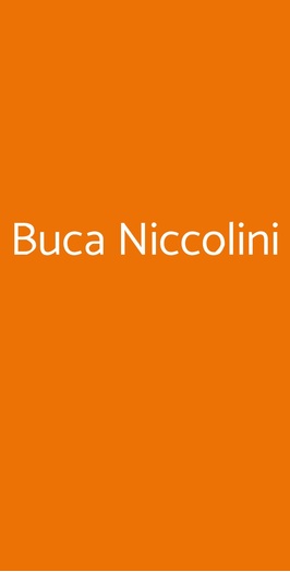 Buca Niccolini, Firenze