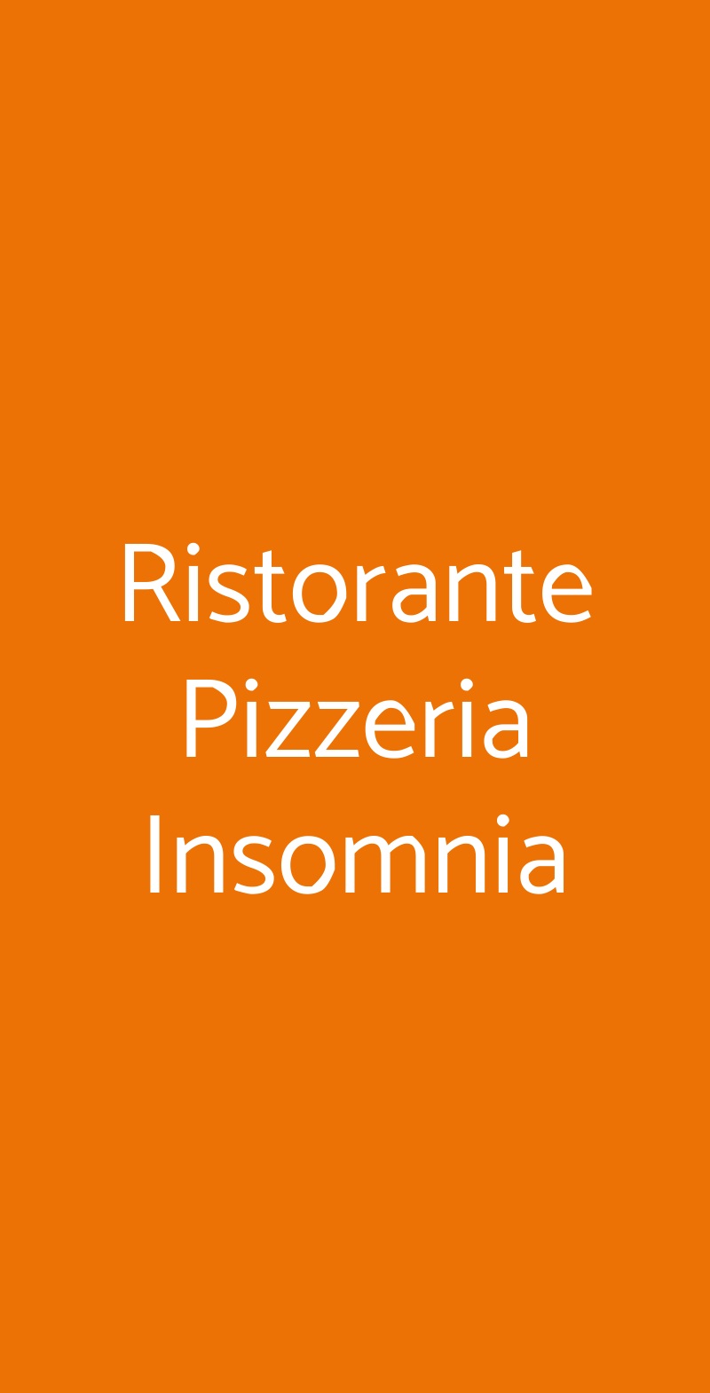Ristorante Pizzeria Insomnia Roma menù 1 pagina