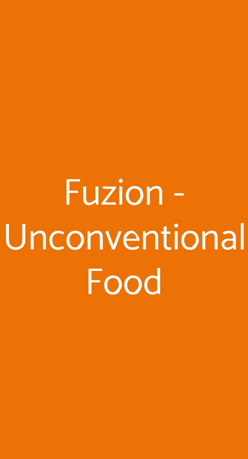 Fuzion - Unconventional Food Torino menù 1 pagina