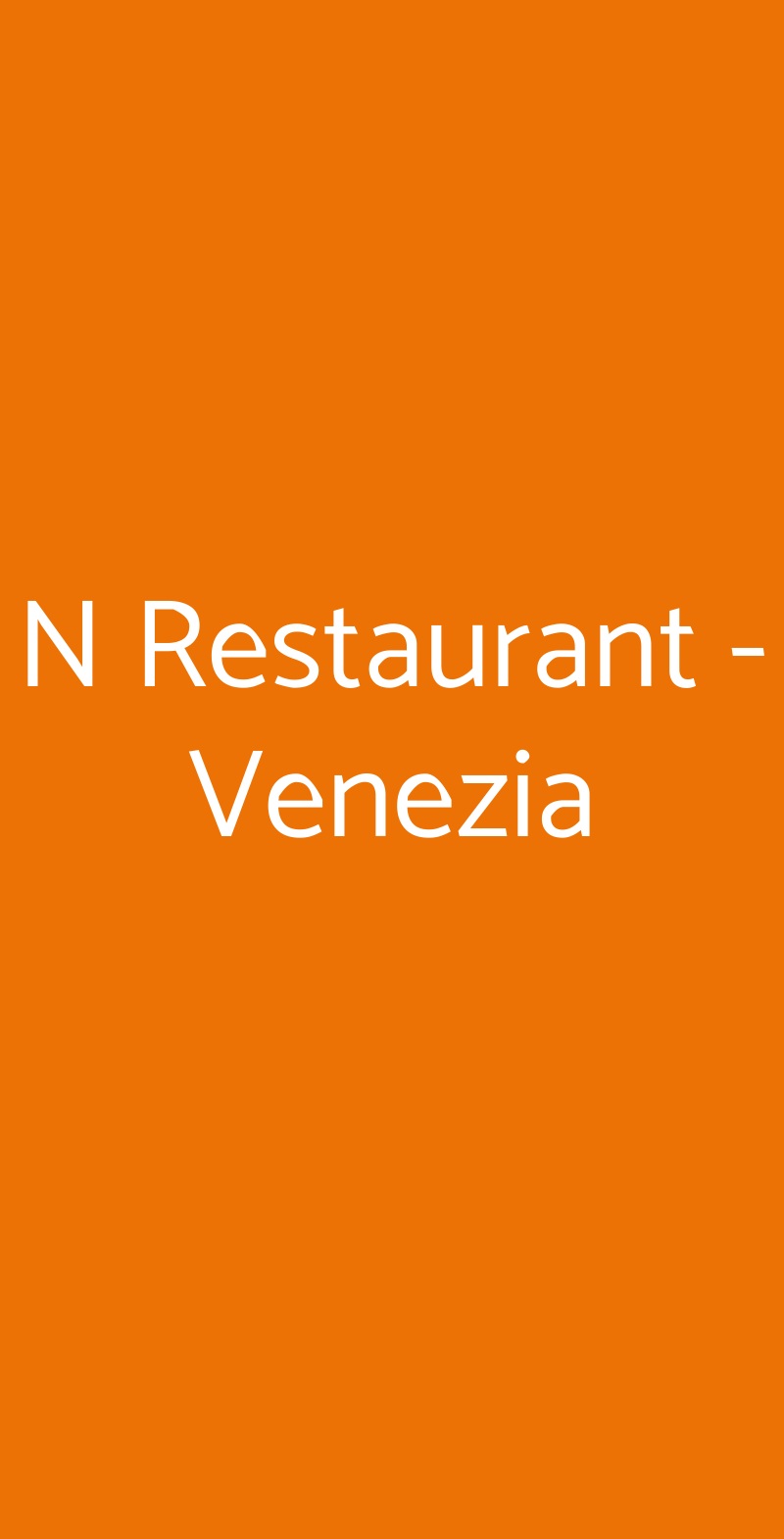 N Restaurant - Venezia Venezia menù 1 pagina