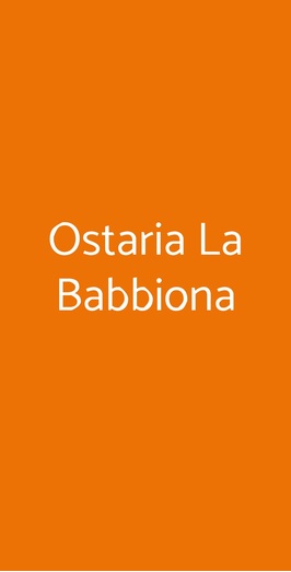 Ostaria La Babbiona, Aurelia