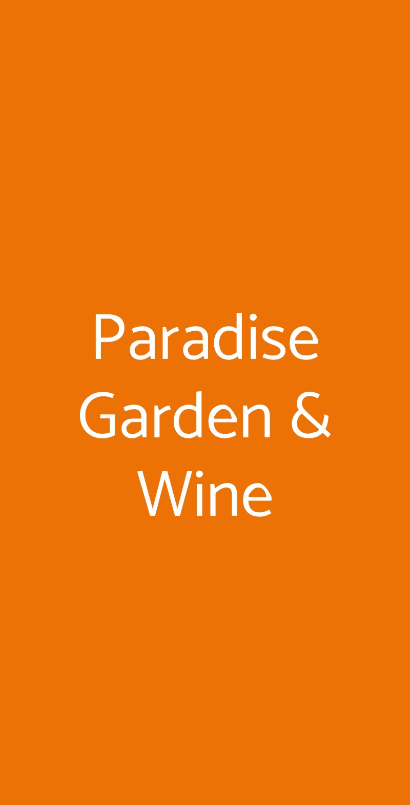 Paradise Garden & Wine Capaccio menù 1 pagina