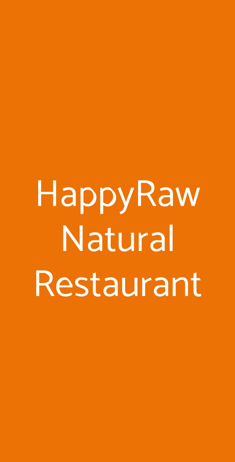 HappyRaw Natural Restaurant Faenza menù 1 pagina