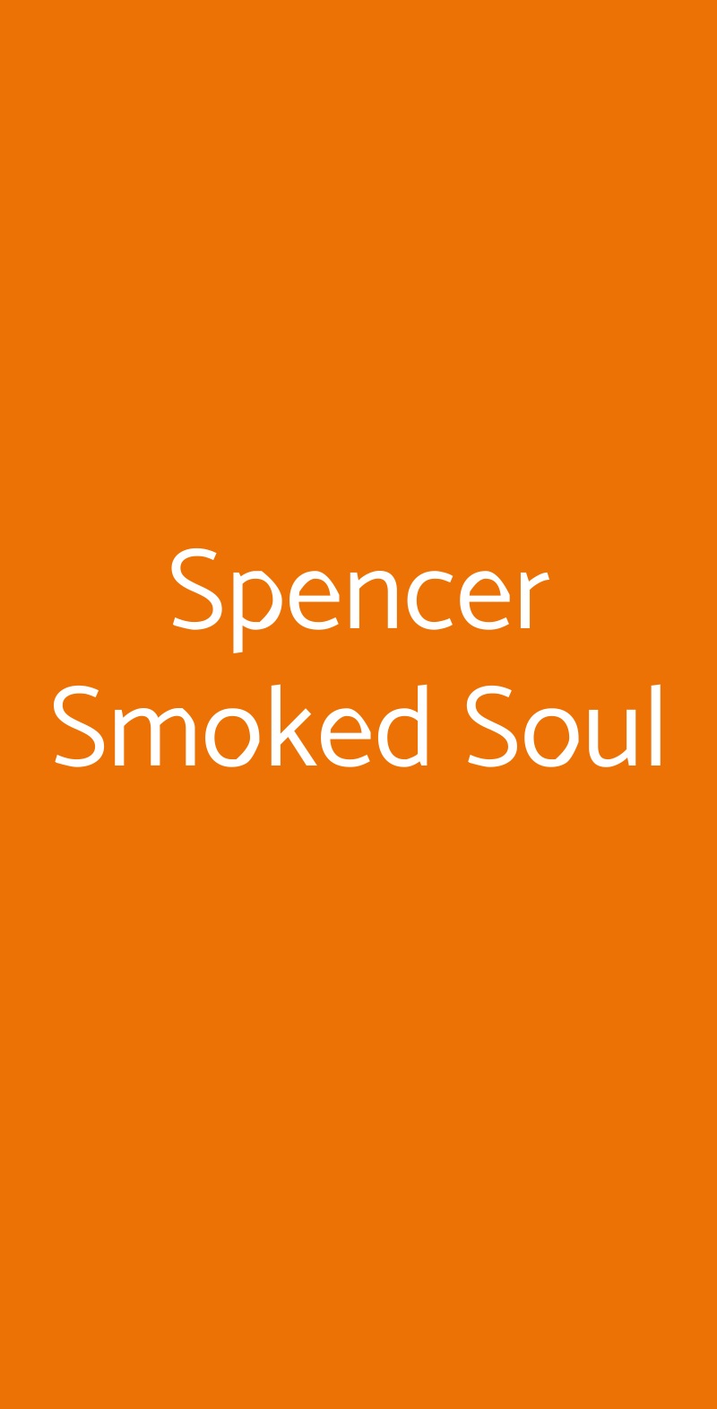 Spencer Smoked Soul Milano menù 1 pagina