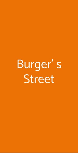 Burger' S Street, Lissone