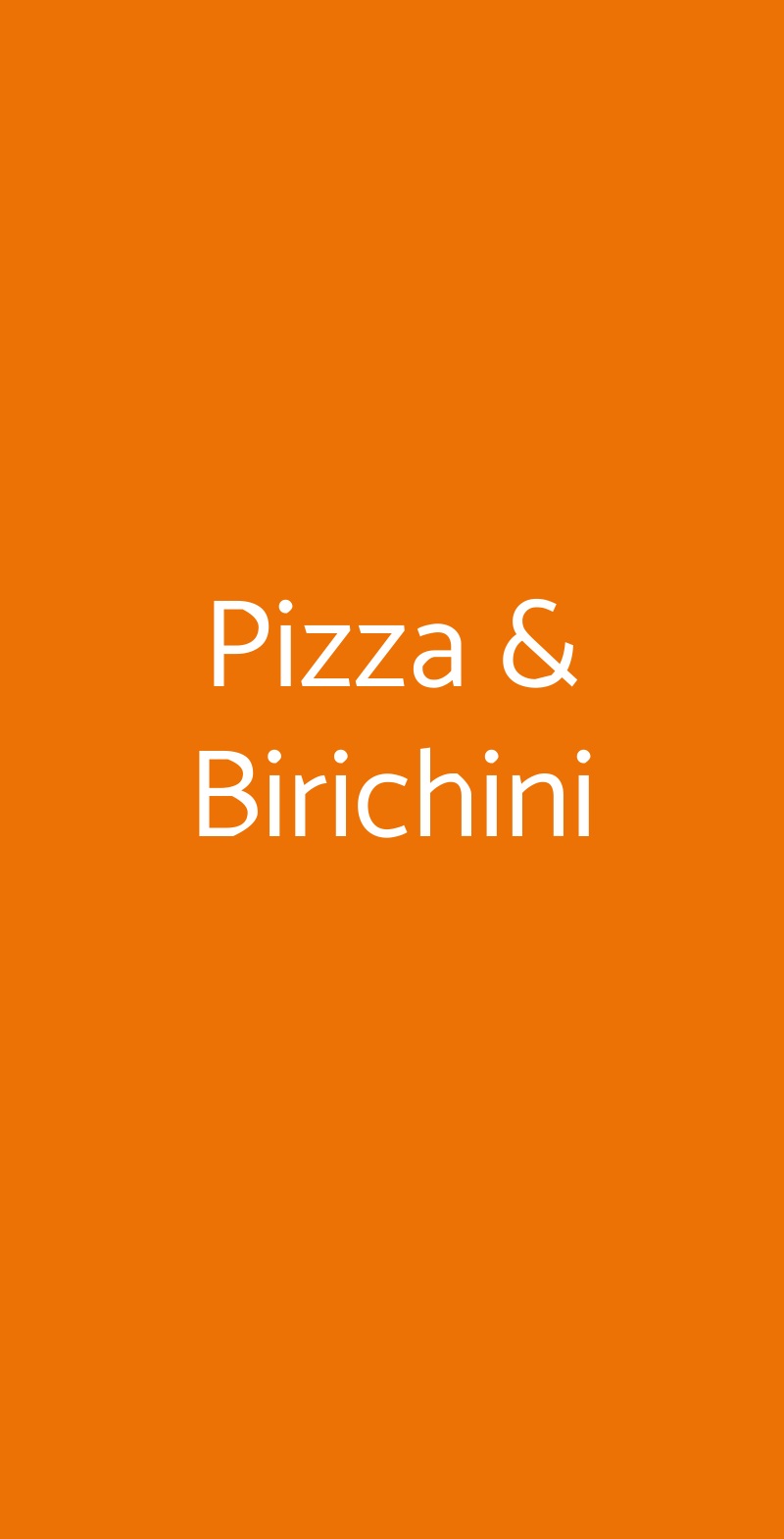 Pizza & Birichini Pinerolo menù 1 pagina