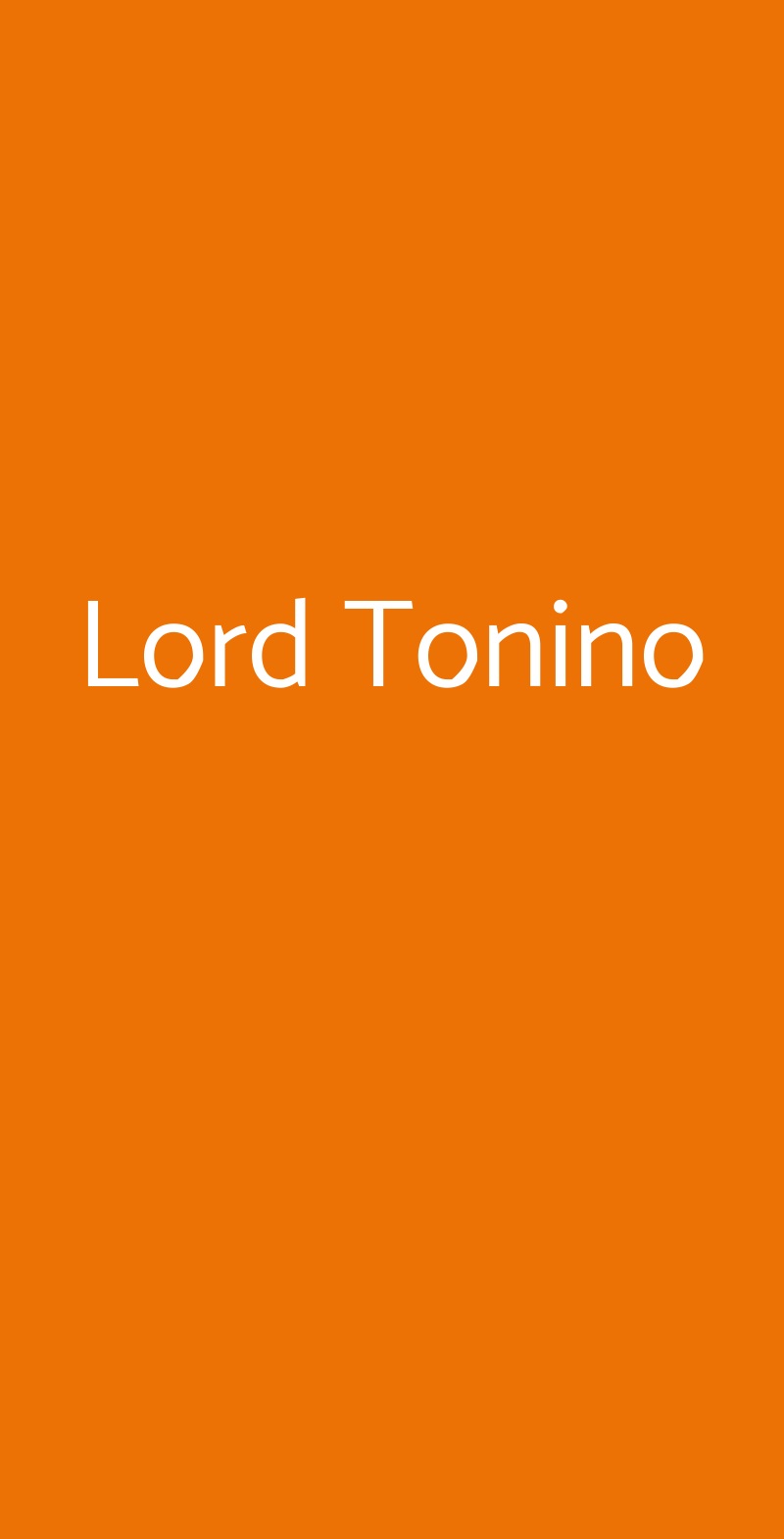 Lord Tonino Chiaia menù 1 pagina