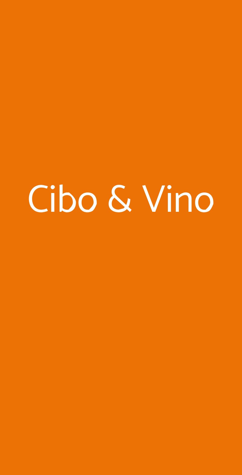 Cibo & Vino Milano menù 1 pagina