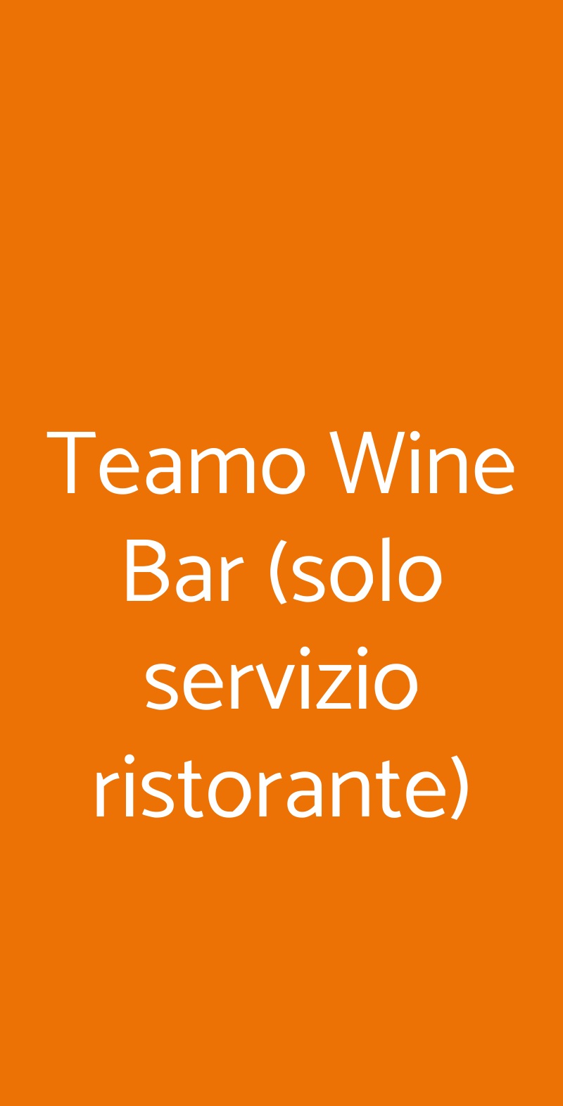 Teamo Wine Bar (solo servizio ristorante) San Marco, Venezia menù 1 pagina