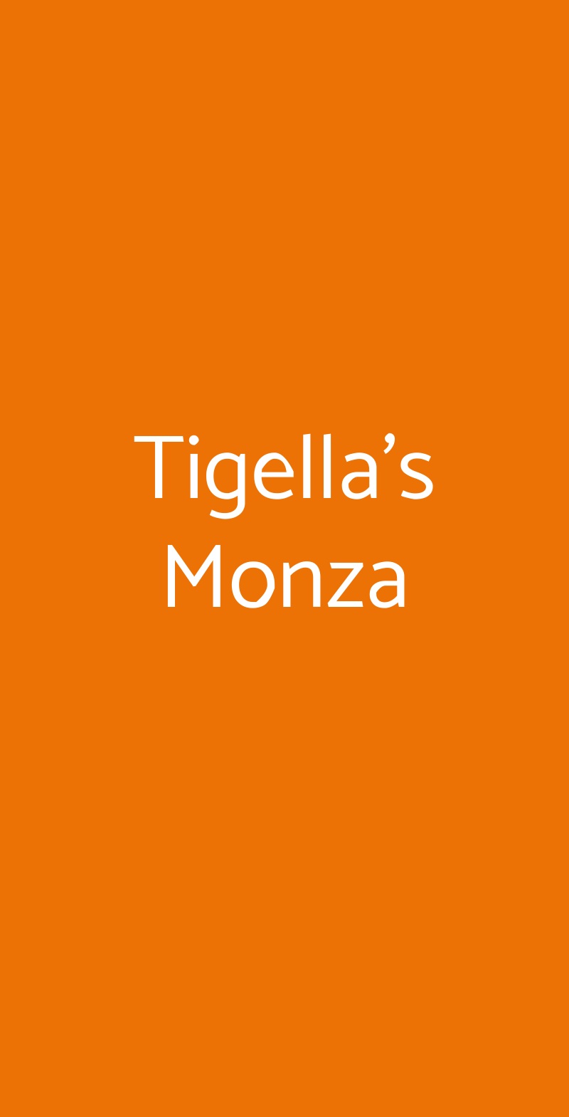 Tigella's Monza Monza menù 1 pagina