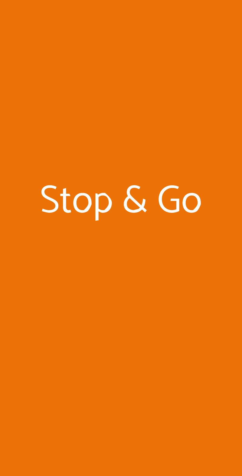 Stop & Go Roma menù 1 pagina