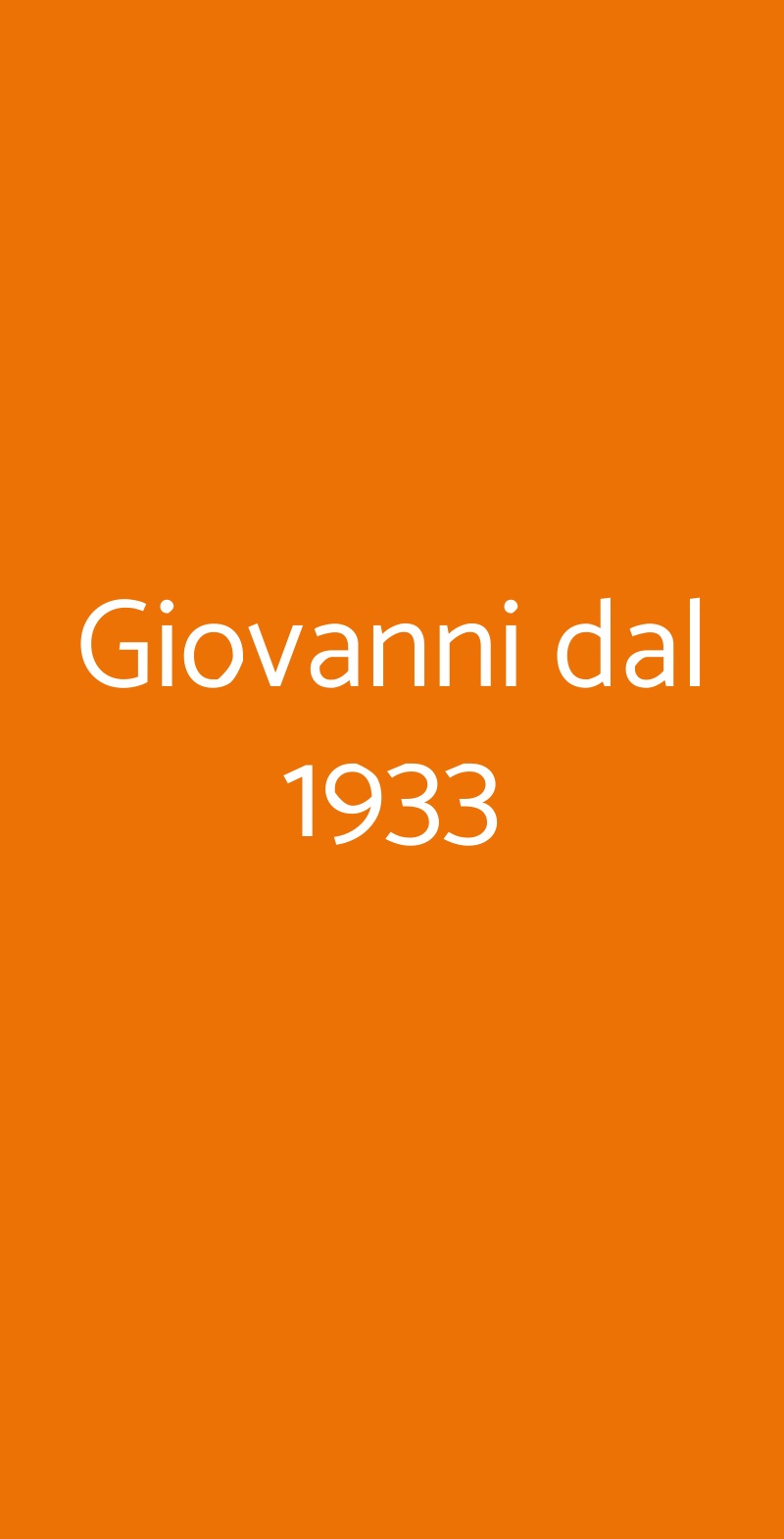 Giovanni dal 1933 Roma menù 1 pagina