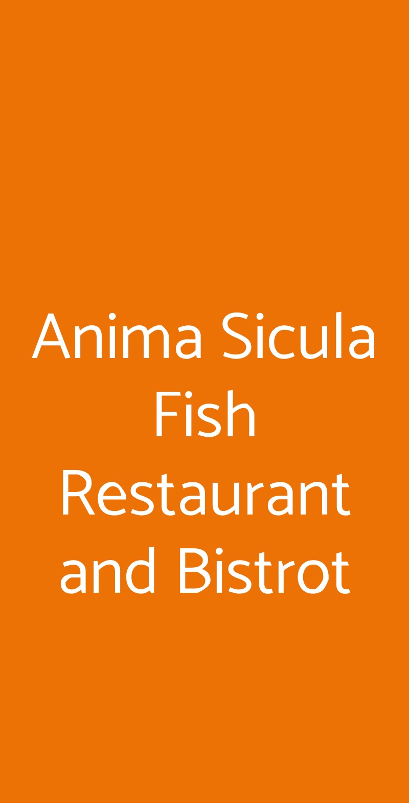 Anima Sicula Fish Restaurant and Bistrot Siracusa menù 1 pagina