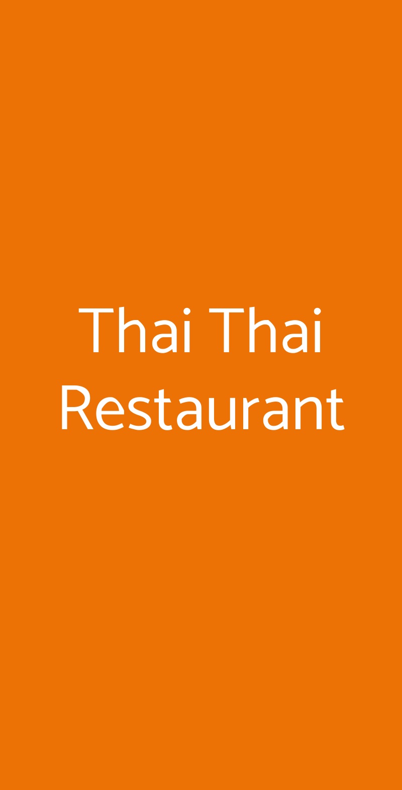 Thai Thai Restaurant Firenze menù 1 pagina