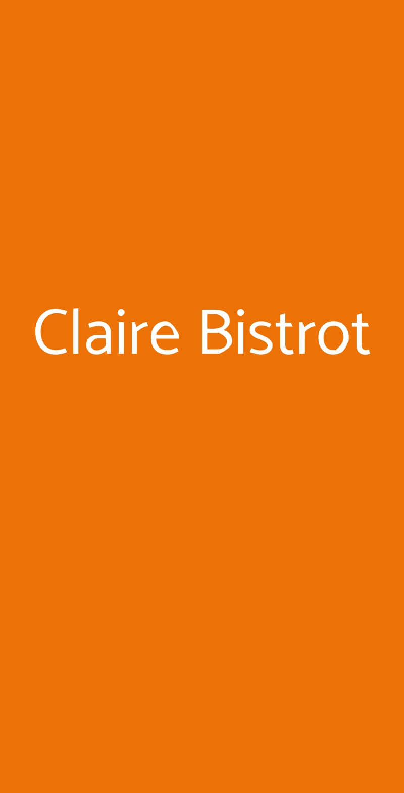 Claire Bistrot Roma menù 1 pagina