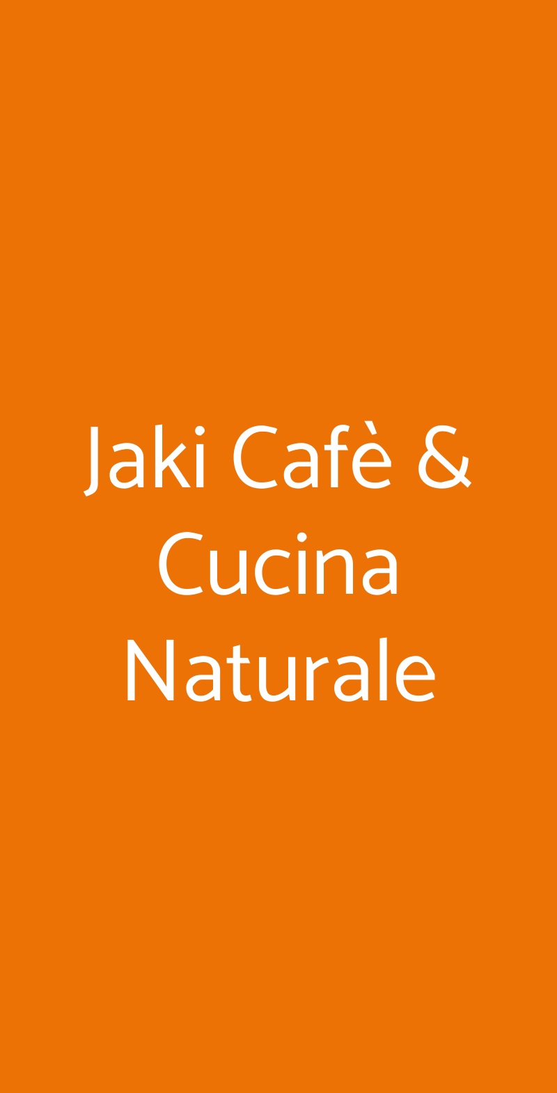 Jaki Cafè & Cucina Naturale Parma menù 1 pagina