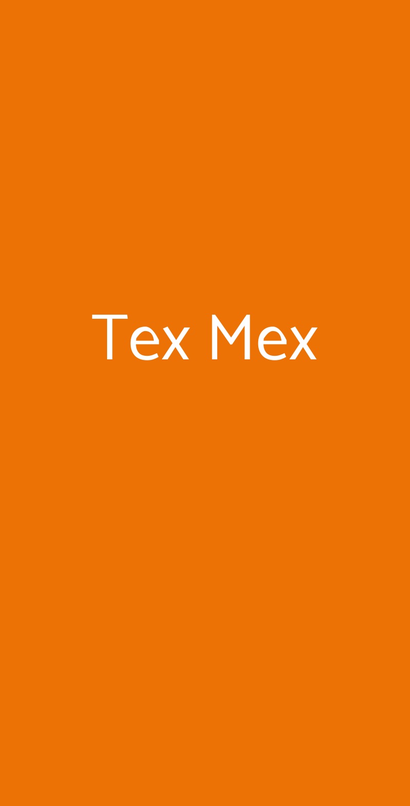 Tex Mex Milano menù 1 pagina
